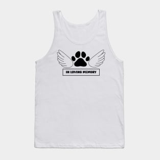 Paw print with angel wings black Tank Top